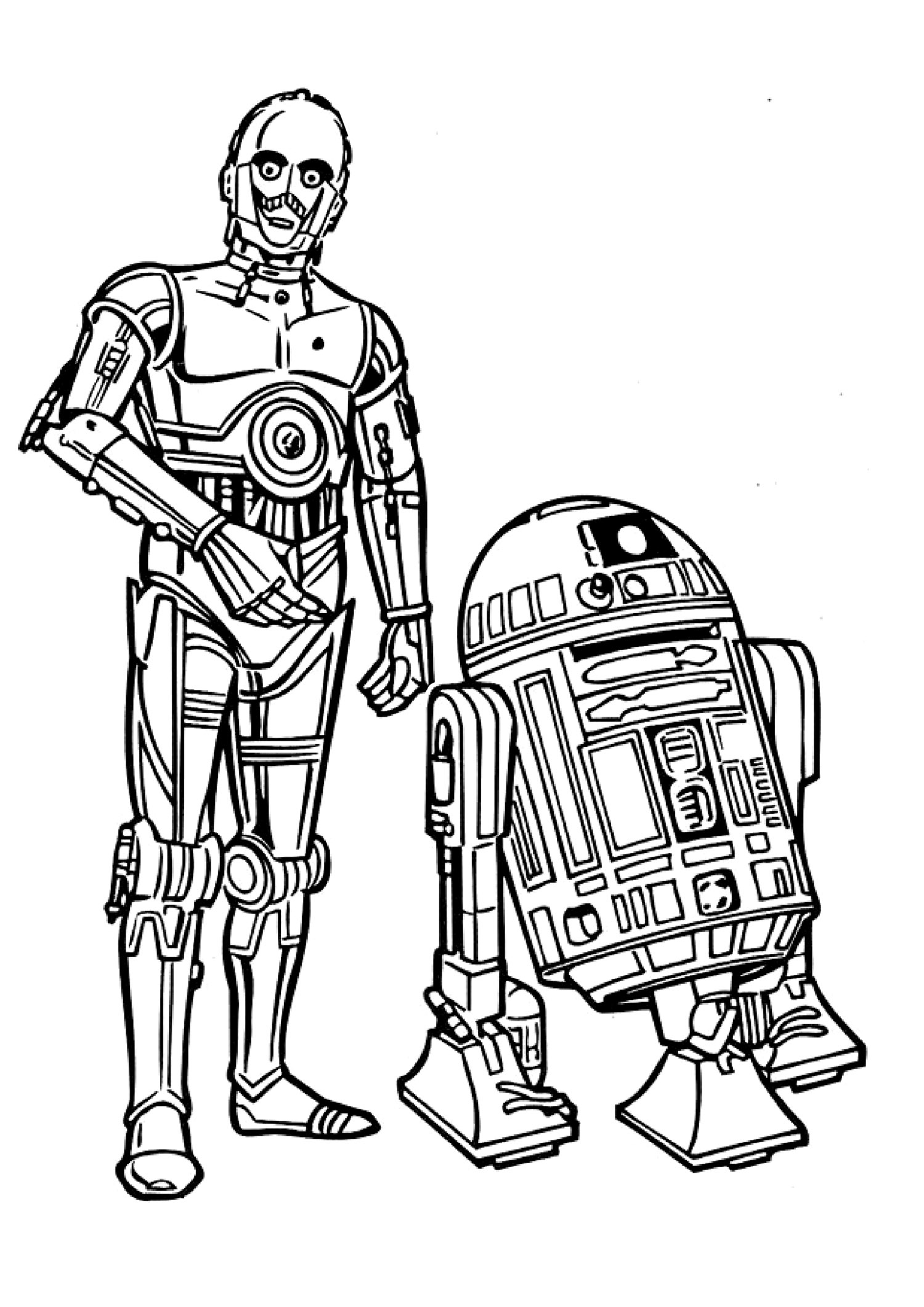 20 dessins de coloriage Star Wars R2d2 à imprimer