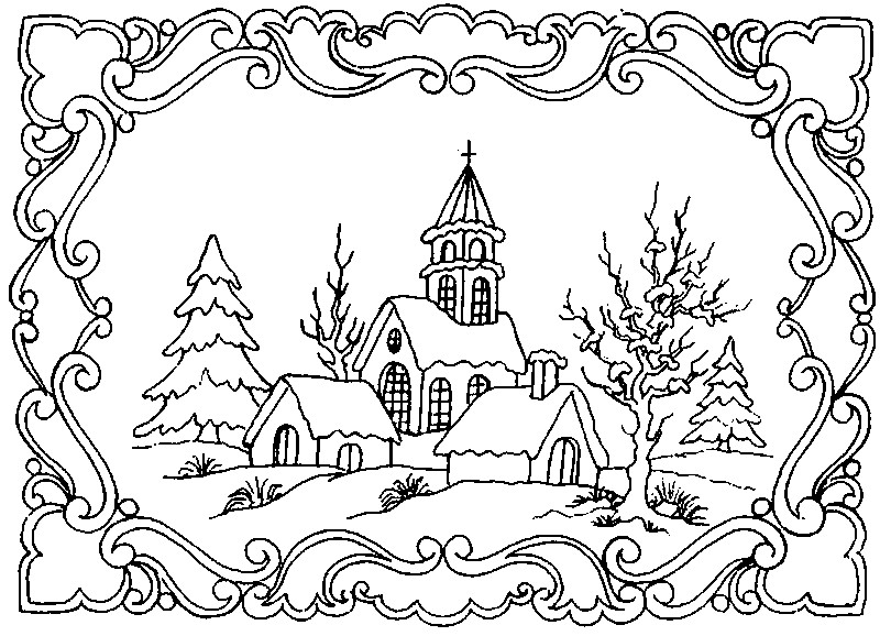 coloriage adulte paysage