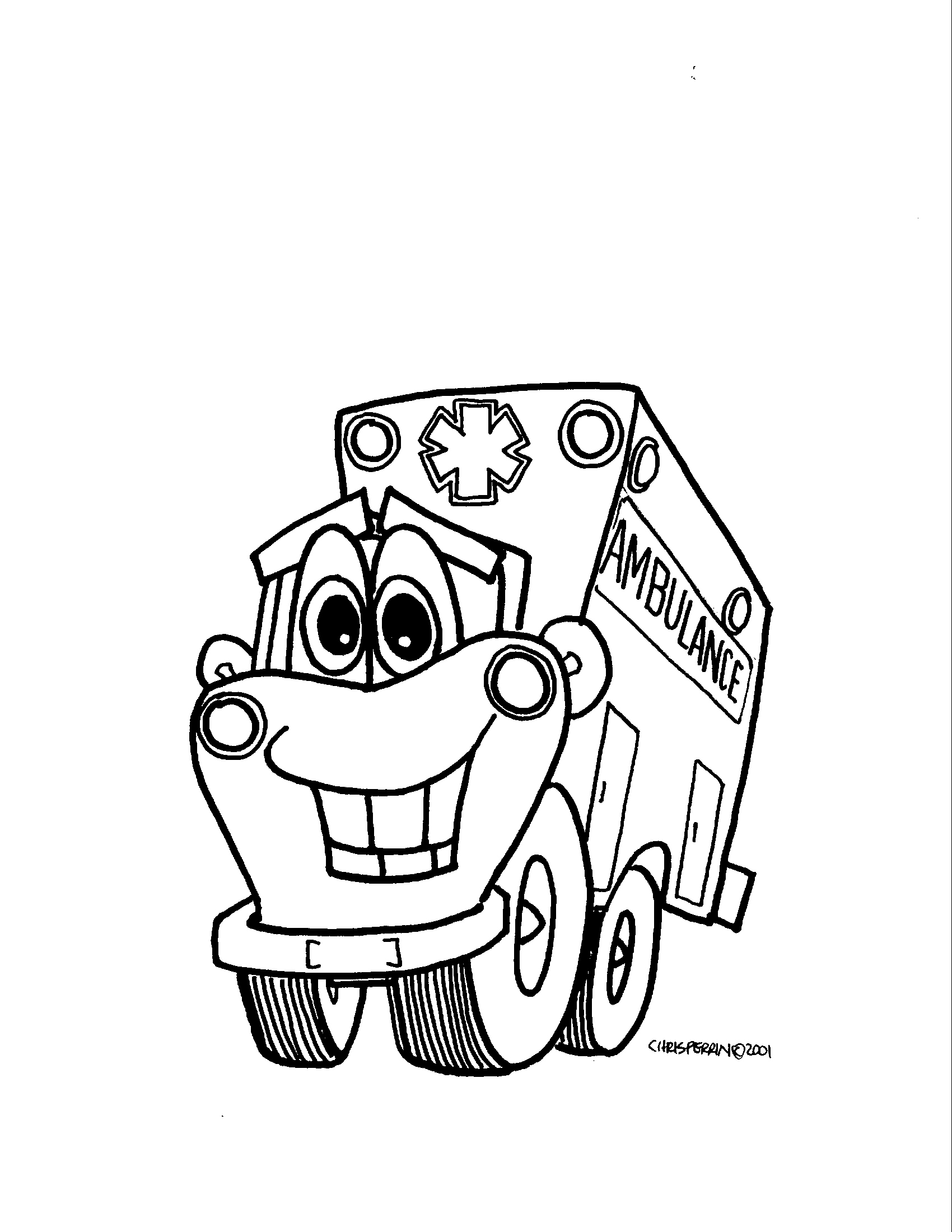 coloriage ambulance