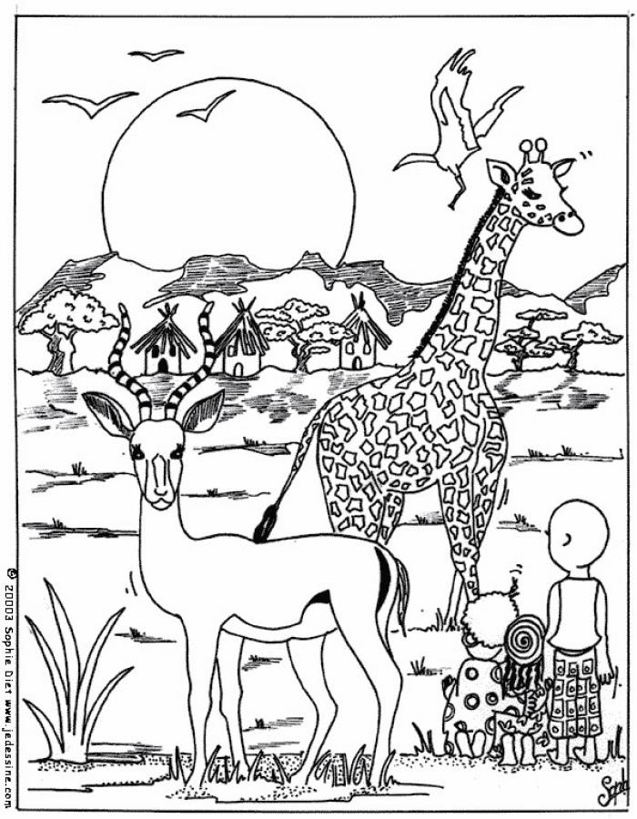 coloriage animaux dafrique