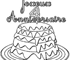 coloriage anniversaire 6 ans