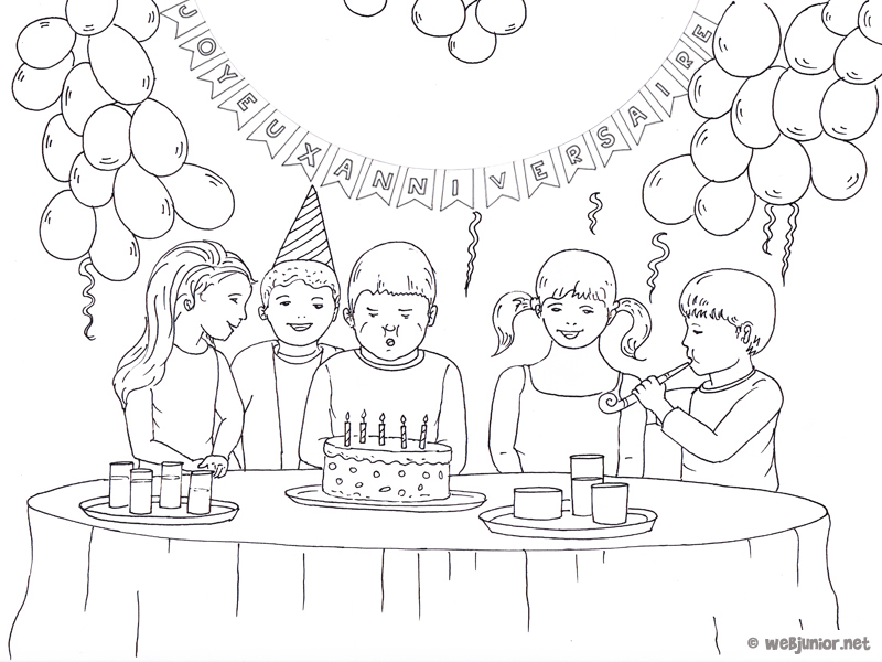 coloriage anniversaire 8 ans