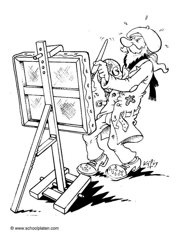 artiste peintre coloriage