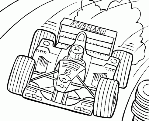 coloriage automobile de course