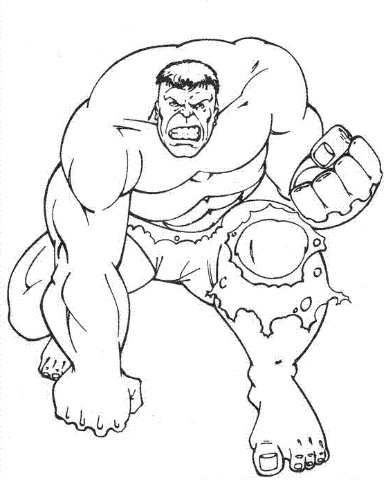 coloriage avengers hulk