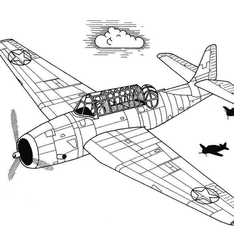 coloriage avion de chasse a imprimer