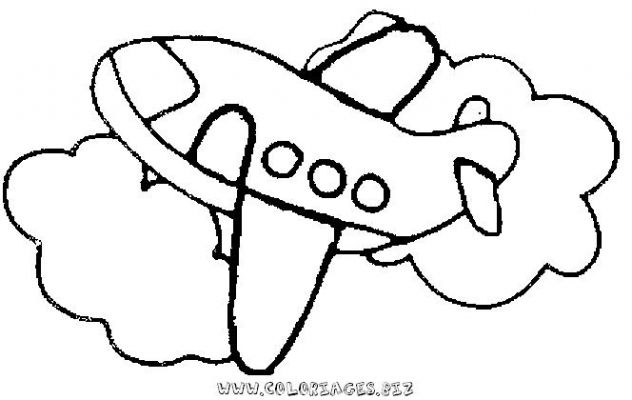 coloriage avion facile