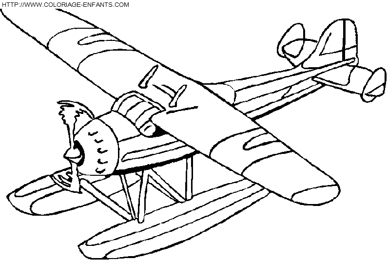 3 dessins de coloriage Avion Gratuit à imprimer