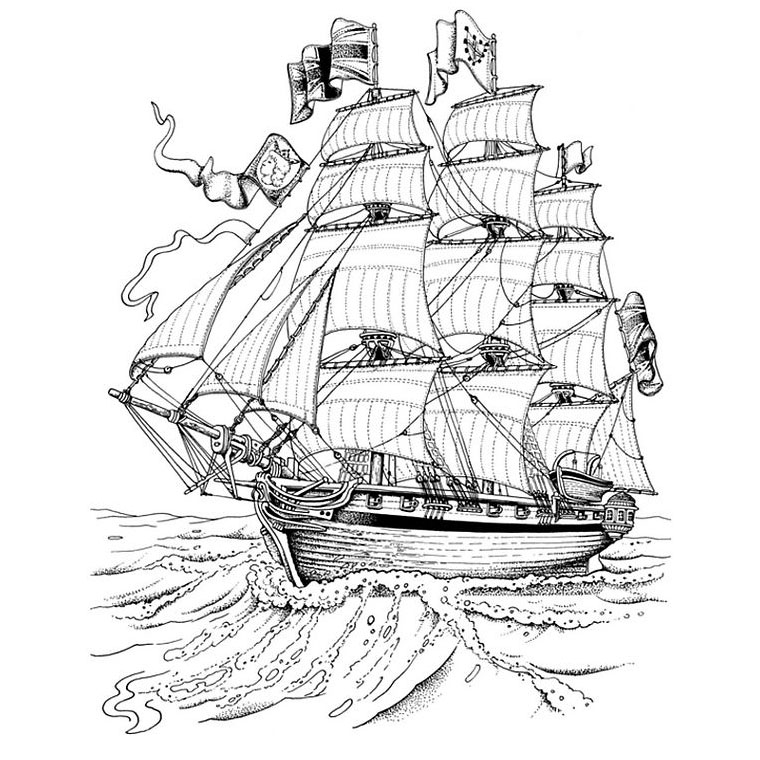 coloriage bateau a voile a imprimer