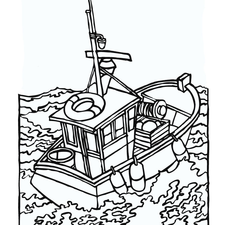 dessin a colorier bateau de pirate gratuit