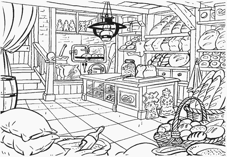 coloriage boulangerie imprimer