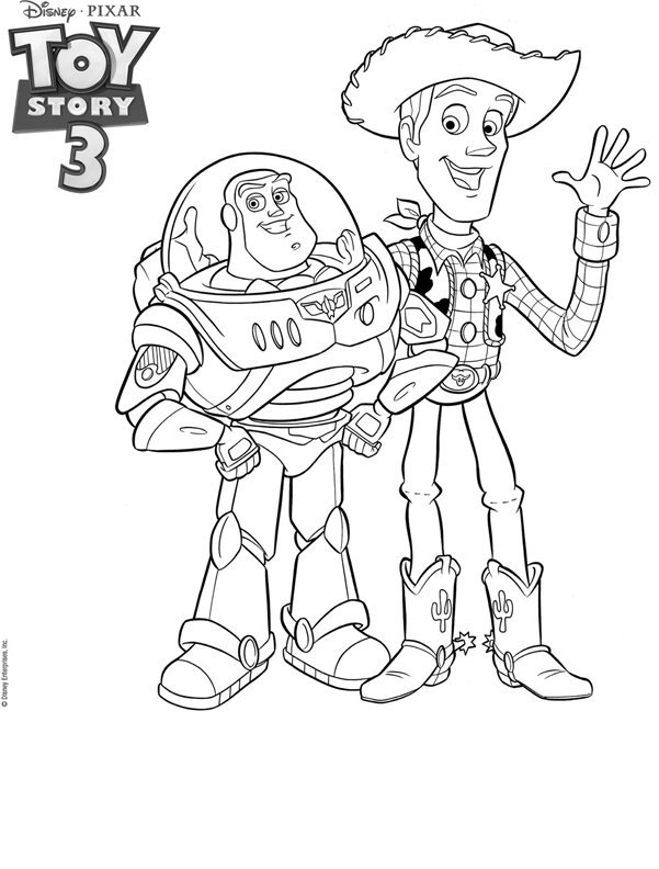 coloriage buzz leclair et woody