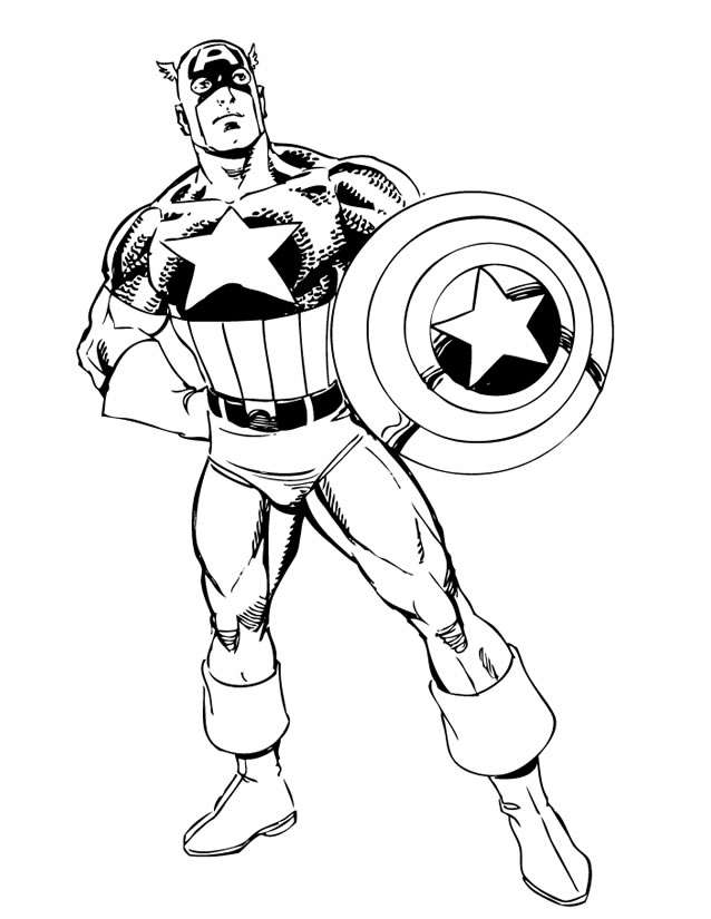 coloriage captain america a imprimer