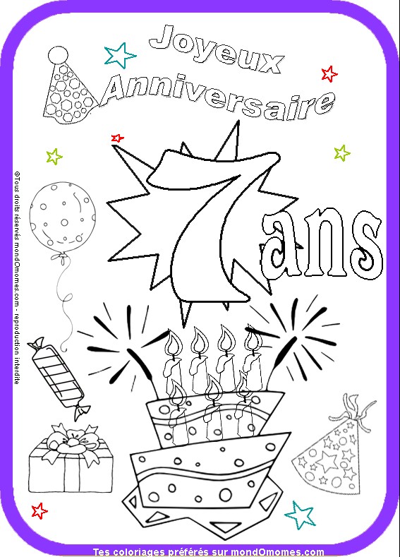 14 dessins de coloriage Carte Invitation Anniversaire à imprimer