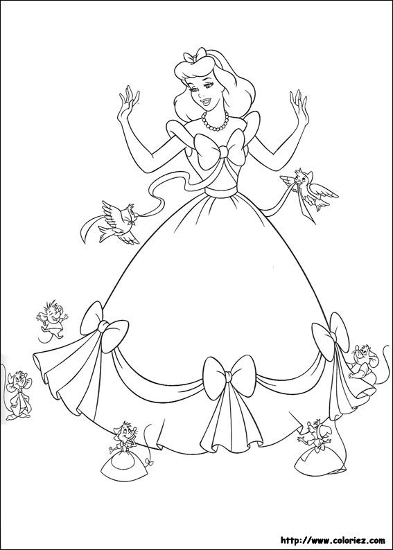 coloriage cendrillon en ligne gratuit