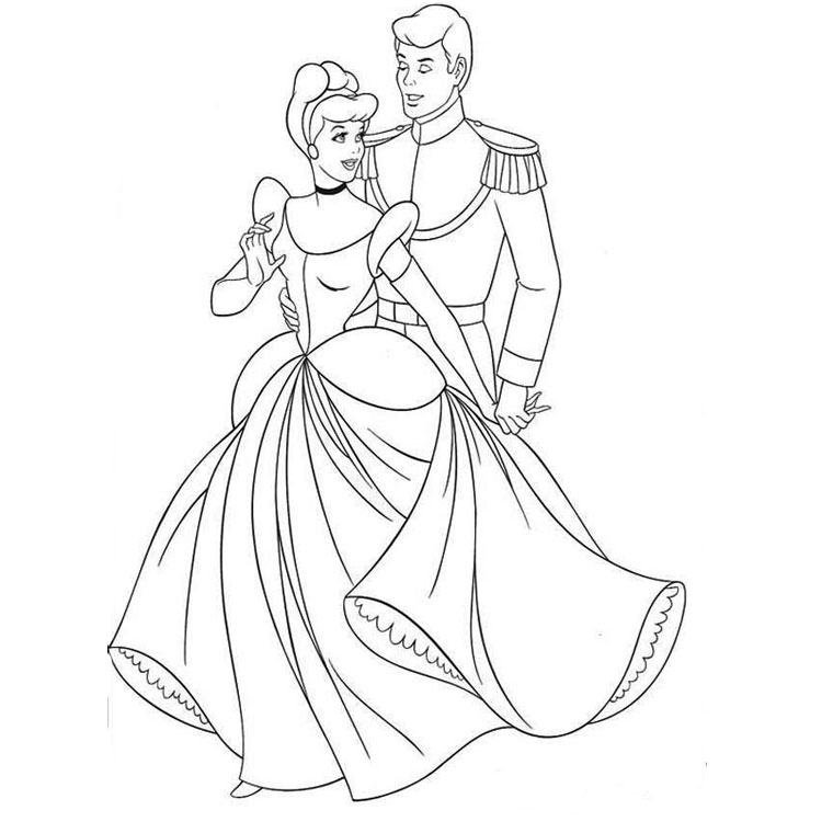 dessin a colorier cendrillon disney en ligne