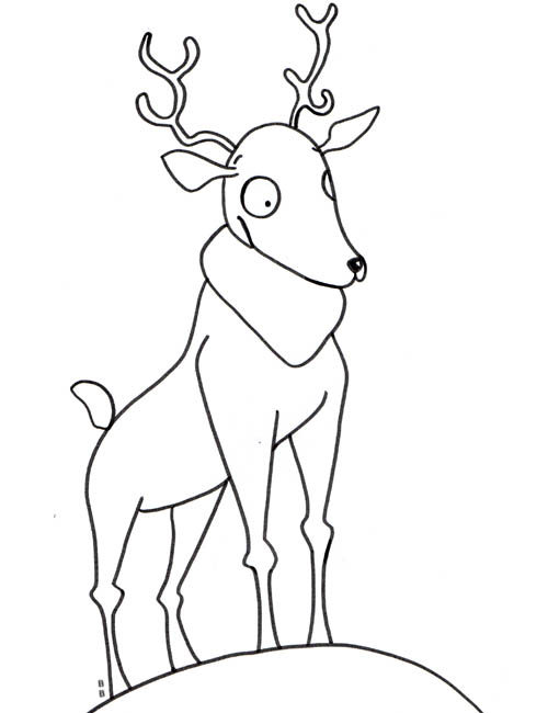 coloriage cerf biche faon