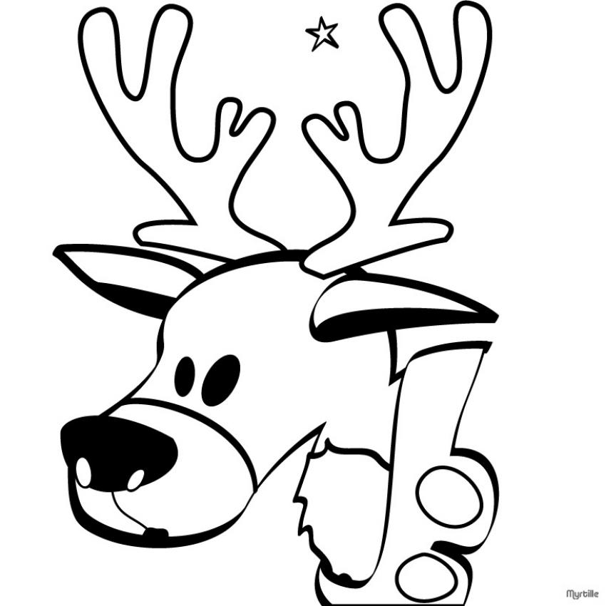 coloriage cerf de noel