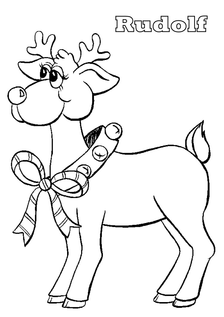 coloriage cerf de noel