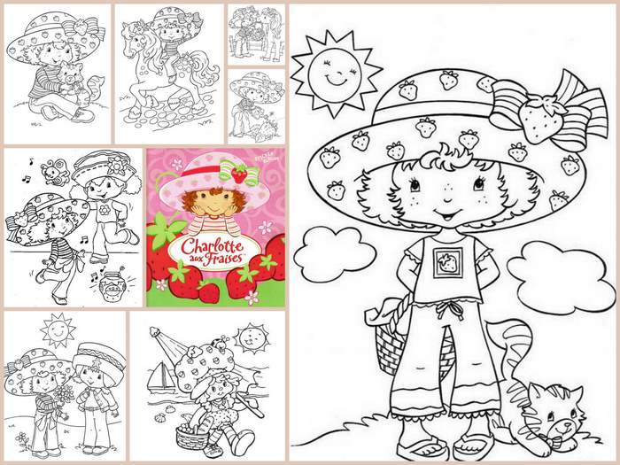 coloriage charlotte aux fraises et ses amies