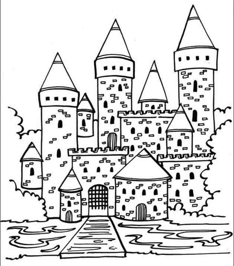 coloriage chateau a imprimer