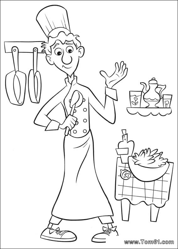 coloriage cuisinier ratatouille