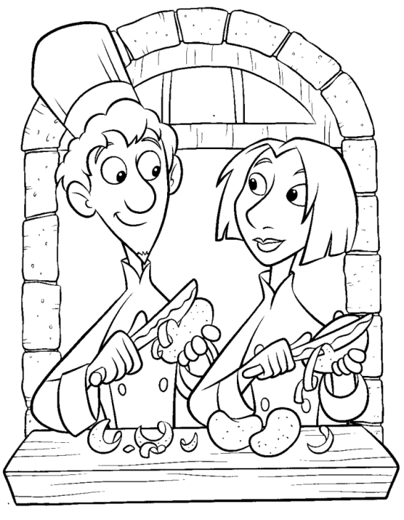 coloriage cuisinier ratatouille