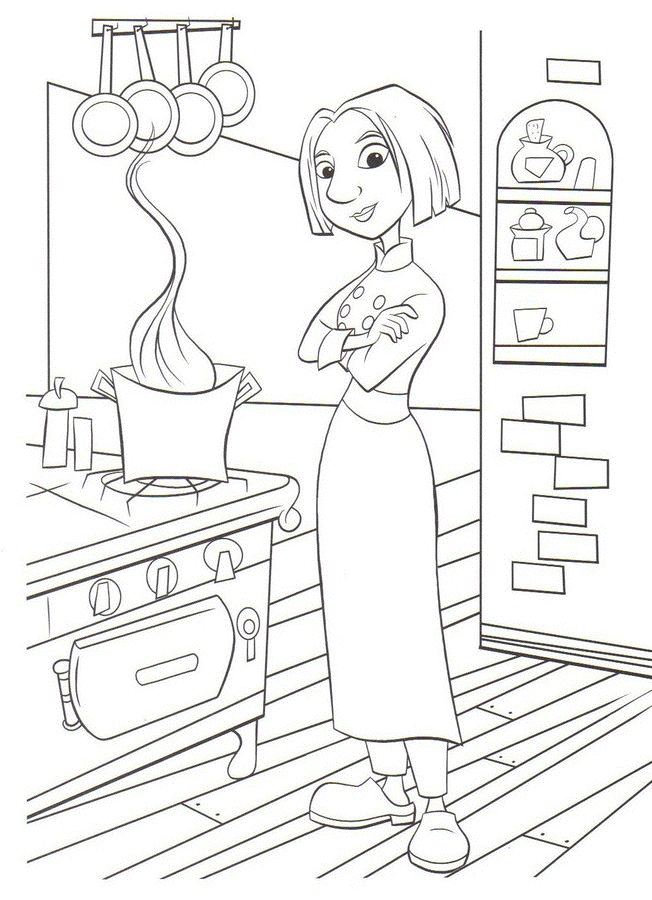 coloriage cuisinier ratatouille