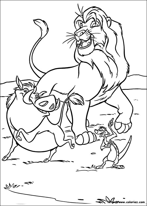 coloriage de timon et pumba