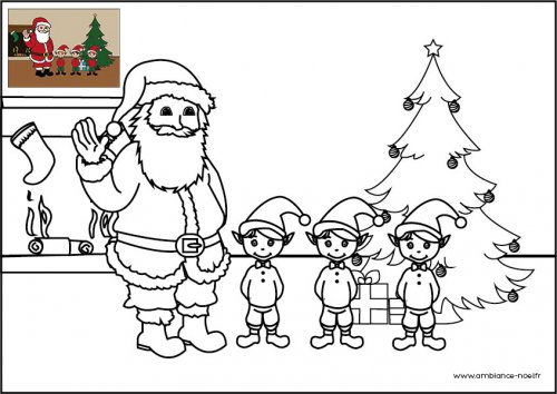 coloriage des lutins du pere noel