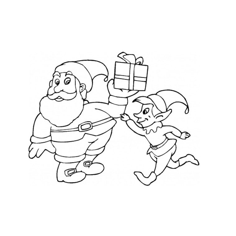 coloriage des lutins du pere noel