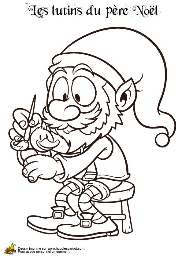 coloriage des lutins du pere noel