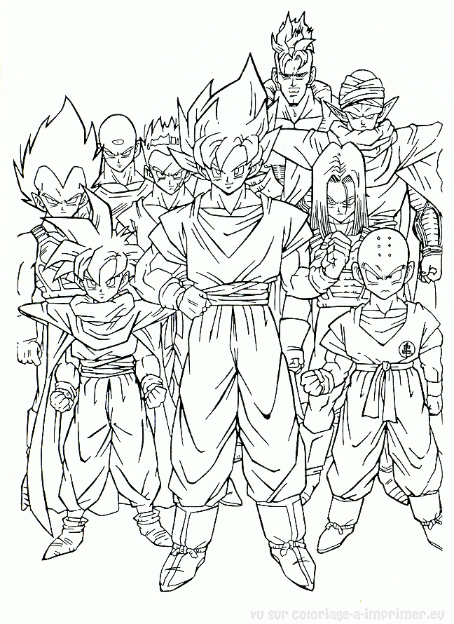 coloriage a dessiner dragon ball z gt