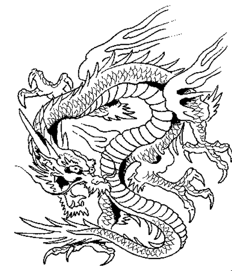 coloriage dragon chinois