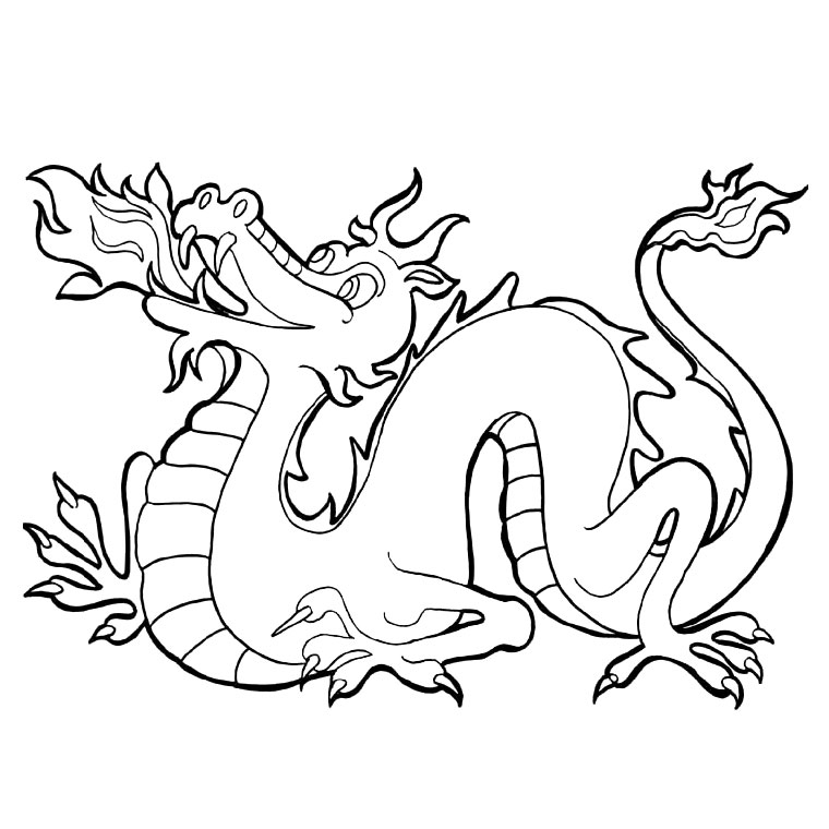 coloriage dragon chinois