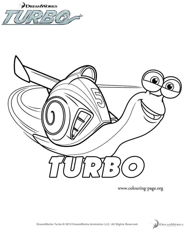 coloriage escargot turbo