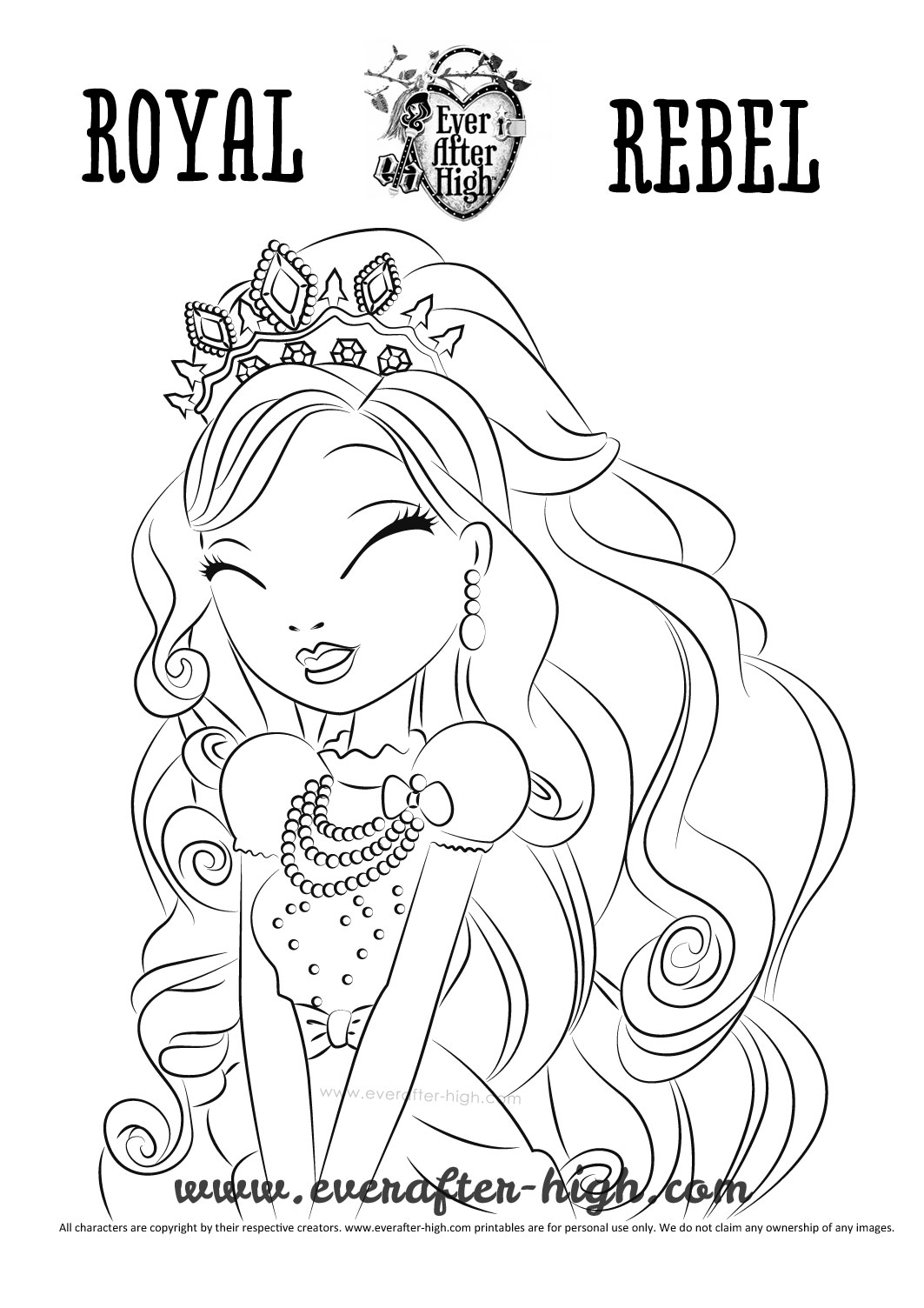 coloriage ever after high apple white