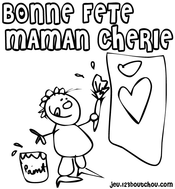 coloriage fete des meres maternelle