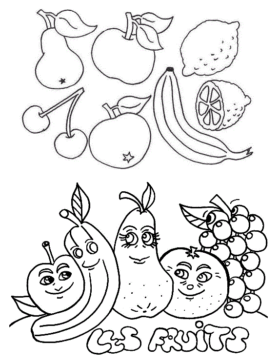 coloriage fruits et legumes maternelle