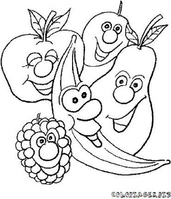 coloriage fruits et legumes rigolos