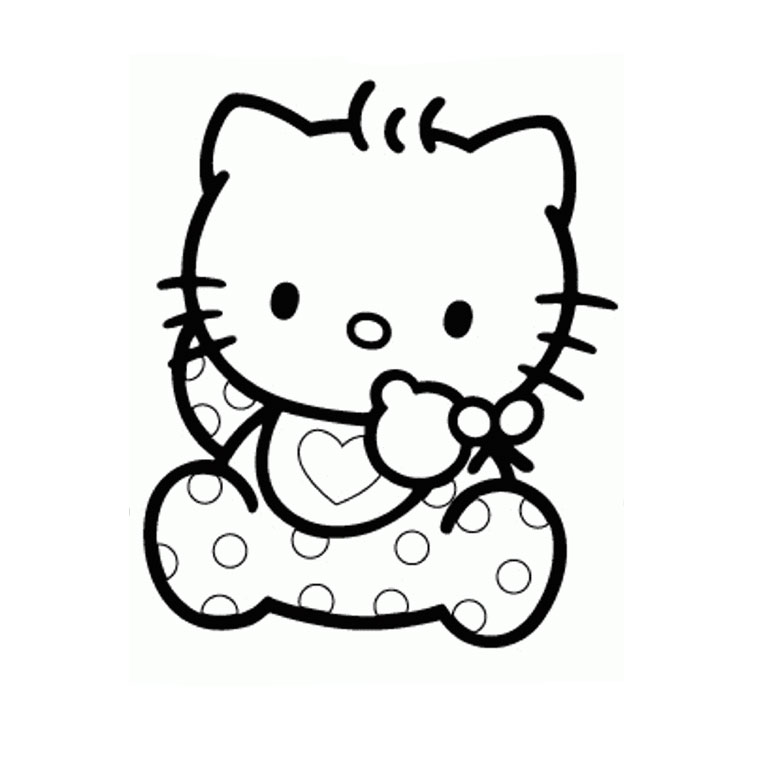 coloriage hello kitty coeur