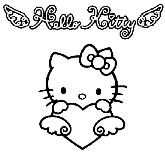 coloriage hello kitty coeur