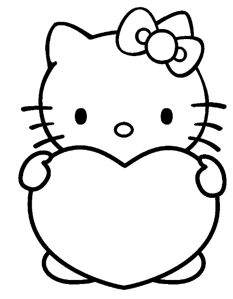 coloriage hello kitty coeur