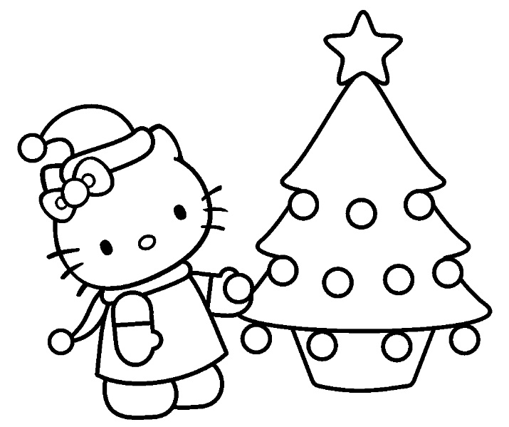 coloriage hello kitty noel