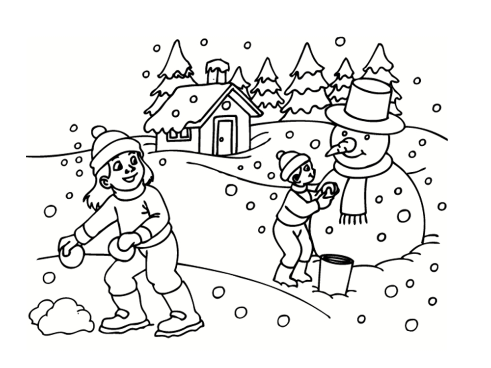 coloriage hiver neige