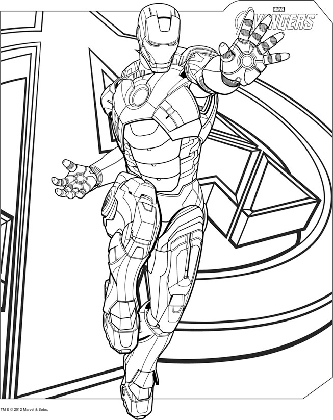 coloriage iron man 2 a imprimer