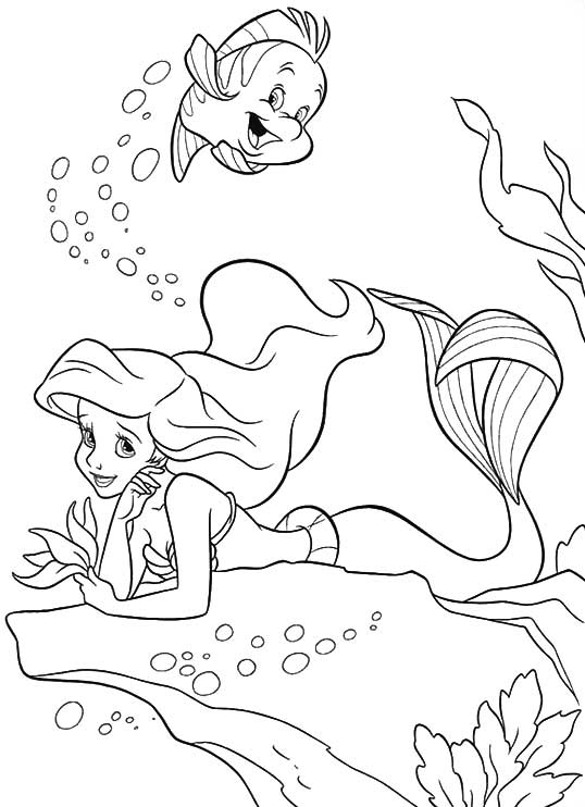 dessin a colorier ariel la petite sirene 2