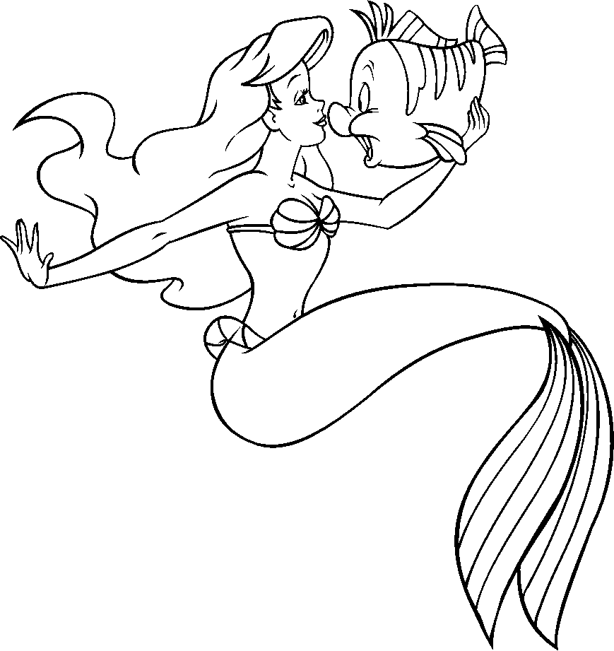 coloriage la petite sirene ariel