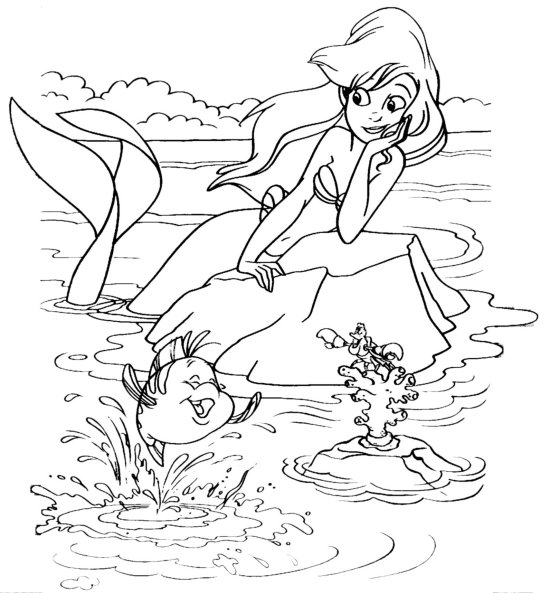 coloriage la petite sirene disney