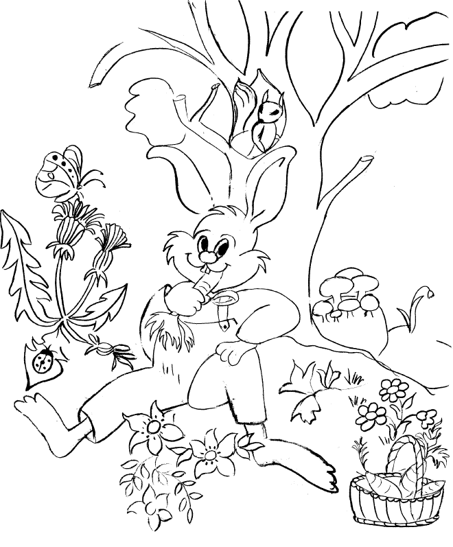 coloriage lapin carotte